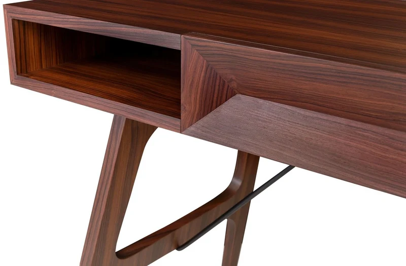 Casa Padrino Luxus Rosenholz Schreibtisch mit Schublade Braun 120 x 60 x H. 76 cm - Luxus Büromöbel