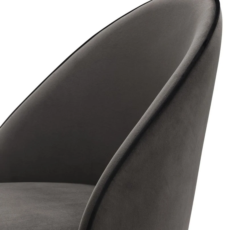 Casa Padrino Luxus Esszimmerstuhl Set Dunkelgrau / Schwarz / Messing 55 x 64 x H. 83 cm - Esszimmermöbel - Luxus Kollektion