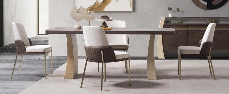 Casa Padrino Luxus Esszimmer Set - 1 Luxus Esstisch und 6 Luxus Esszimmer Stühle