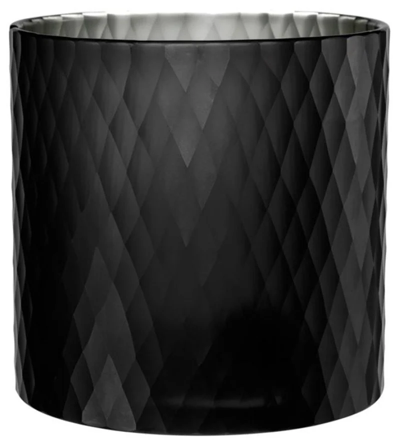 Casa Padrino Glas Teelichthalter Schwarz Ø 20 x H. 20 cm - Luxus Windlicht