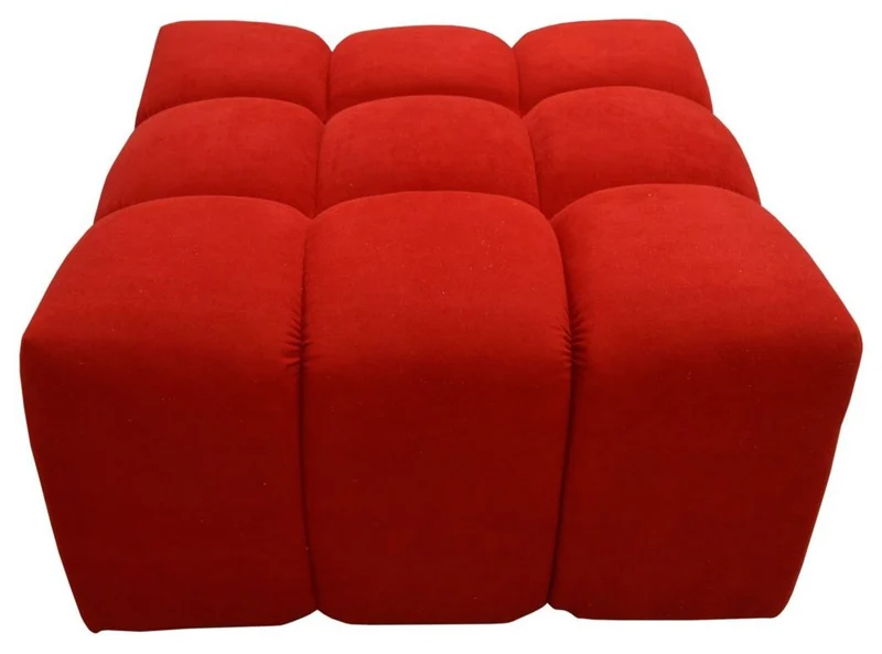 Casa Padrino Luxus Hocker / Sitzhocker Rot 90 x 90 x H. 50 cm - Wohnzimmermöbel