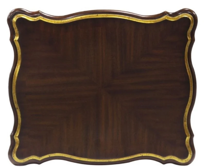 Casa Padrino Luxus Barock Beistelltisch Dunkelbraun / Gold 58 x 48 x H. 66 cm - Luxus Qualität