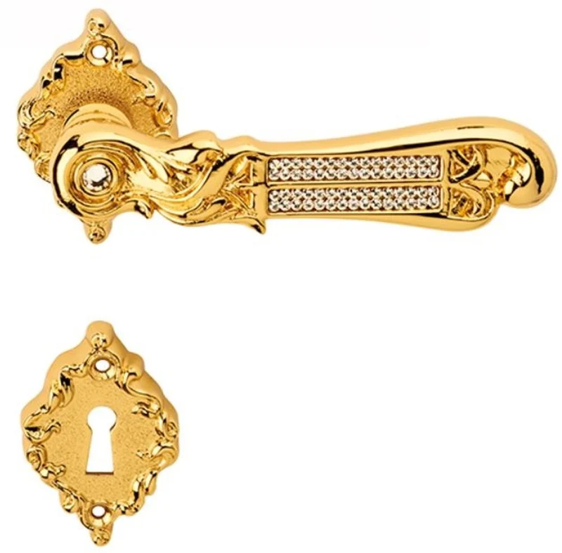 Casa Padrino Luxus Barock Türklinken Set Gold 14 x H. 6,5 cm - Türgriff Set mit Swarovski Kristallglas