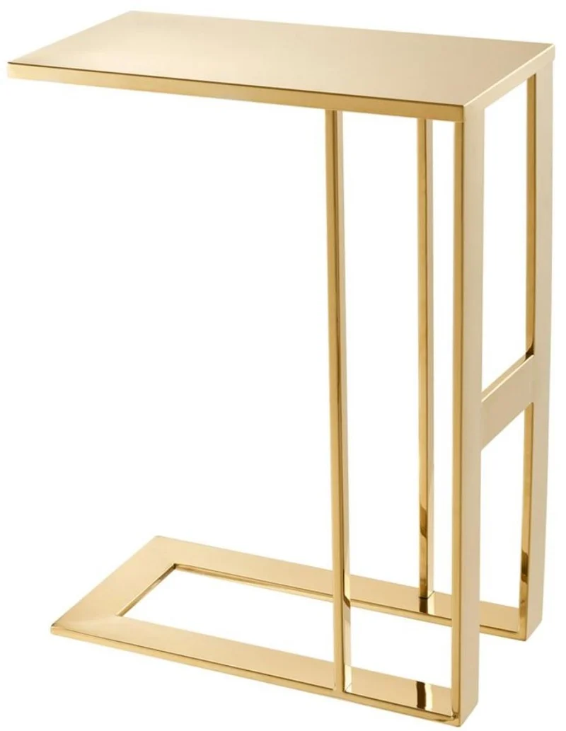 Casa Padrino Luxus Designer Edelstahl Beistelltisch Gold 45 x 23 x H. 60 cm - Designermöbel