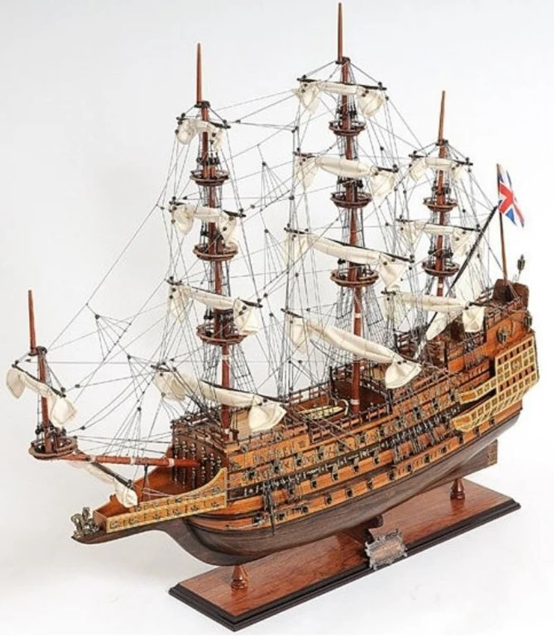Casa Padrino Luxus Deko Schiff Sovereign of the Seas Braun / Mehrfarbig 88,9 x 29 x H. 94 cm - Handgefertigtes Holz Segelschiff Modell