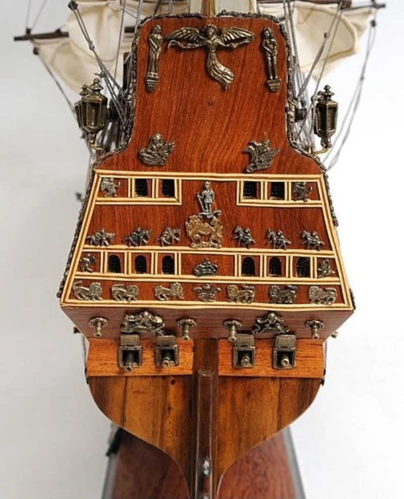 Casa Padrino Luxus Deko Schiff Sovereign of the Seas Braun / Mehrfarbig 88,9 x 29 x H. 94 cm - Handgefertigtes Holz Segelschiff Modell