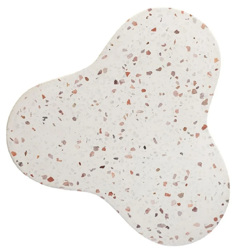 Casa Padrino Luxus Terrazzo Naturstein Beistelltisch / Hocker Weiß 41,5 x 41,5 x H. 45 cm - Wohnzimmer Möbel - Hotel Möbel - Naturstein Möbel - Luxus Möbel - Luxus Einrichtung