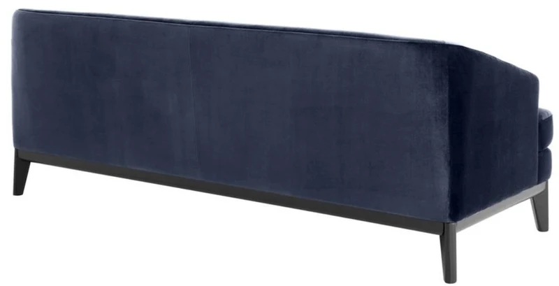 Casa Padrino Luxus Wohnzimmer Sofa Mitternachtsblau / Schwarz 195 x 90 x H. 75 cm - Luxus Möbel