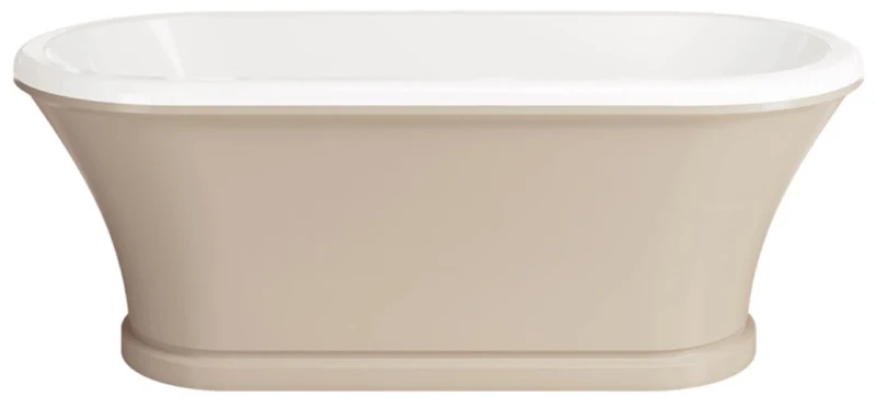 Casa Padrino Jugendstil Badewanne Beige / Weiß 170 cm - Freistehende Retro Stil Badewanne