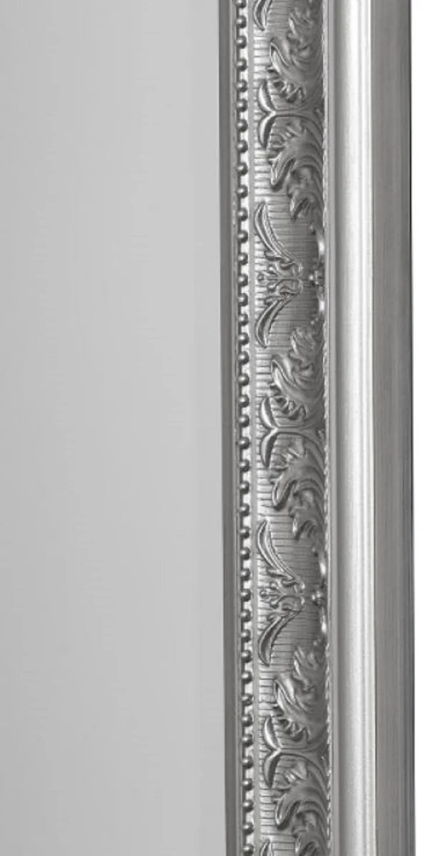 Casa Padrino Barock Wandspiegel Silber 62 x H. 187 cm - Handgefertigter Spiegel im Barockstil