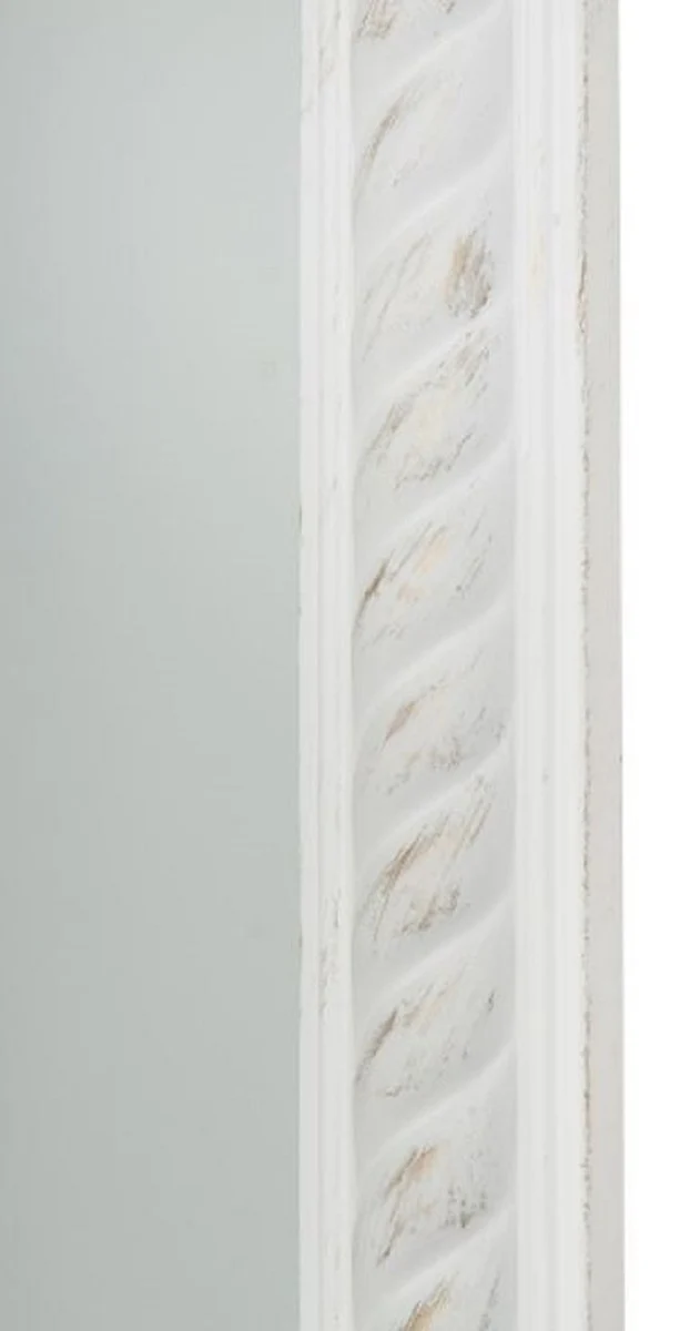 Casa Padrino Barock Wohnzimmer Wandspiegel Antik Weiß / Gold 72 x H. 162 cm - Handgefertigter Spiegel im Barockstil