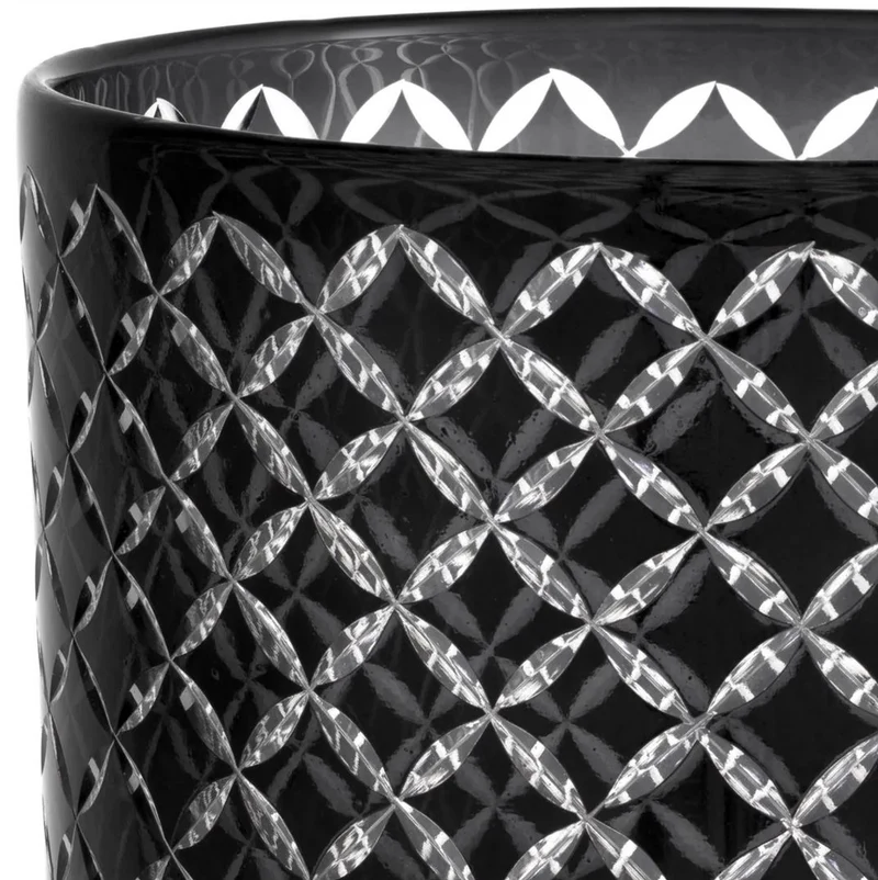 Casa Padrino Luxus Glas Kerzenleuchter Schwarz Ø 21 x H. 31 cm - Hotel Accessoires - Restaurant Accessoires - Gastronomie Accessoires - Luxus Qualität