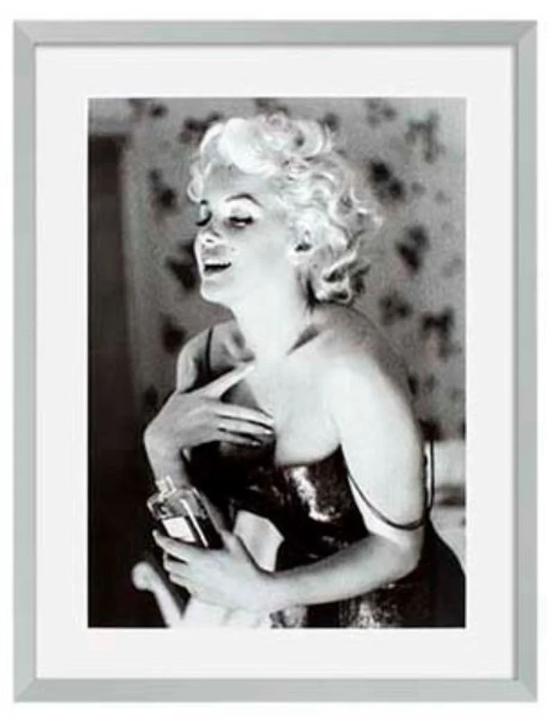Casa Padrino Bilder 2er Set Marilyn Monroe Silber 69 x H. 89 cm - Luxus Wanddekoration