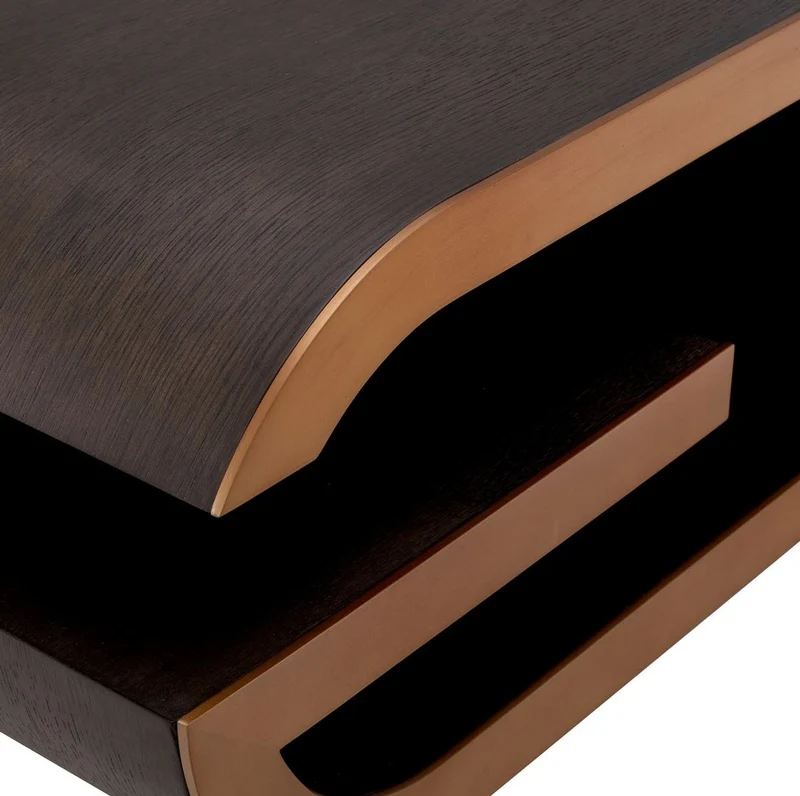 Casa Padrino Luxus Couchtisch Mokka / Messing 100 x 100 x H. 33 cm - Designer Wohnzimmertisch - Wohnzimmer Möbel - Luxus Möbel - Designer Möbel - Luxus Einrichtung - Designer Einrichtung