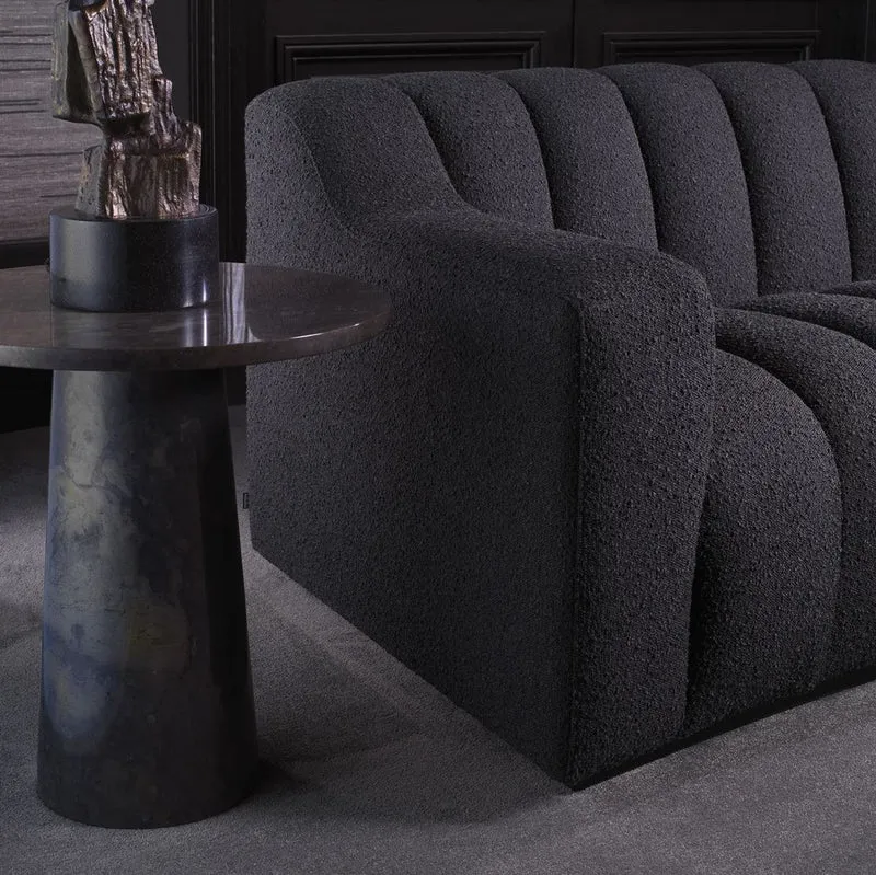 Casa Padrino Luxus Marmor Beistelltisch Grau Ø 55 x H. 57 cm - Runder Tisch aus hochwertigem Marmor - Marmor Möbel - Luxus Möbel - Luxus Qualität