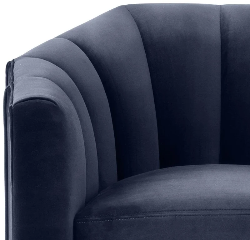 Casa Padrino Luxus Drehsessel Mitternachtsblau 84 x 85 x H. 77 cm - Wohnzimmer Sessel