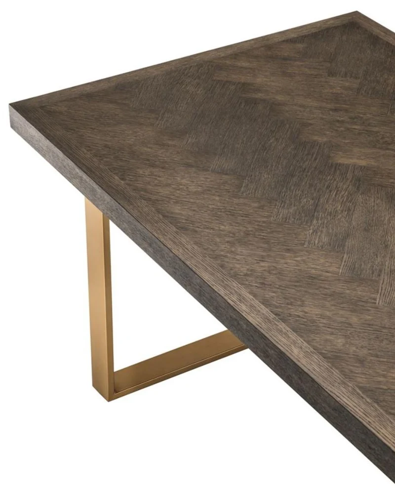 Casa Padrino Luxus Esstisch Dunkelbraun / Messing 300 x 115 x H. 75 cm - Luxus Esszimmertisch