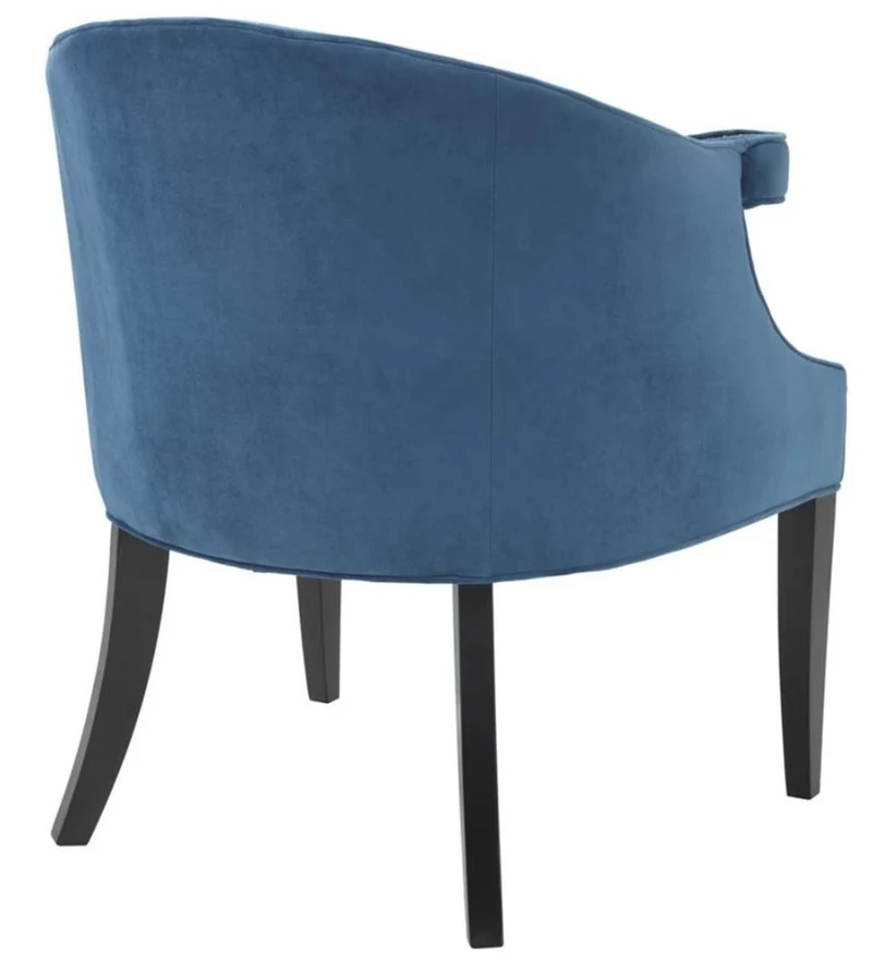 Casa Padrino Luxus Salon Sessel mit Armlehnen Blau / Schwarz 70 x 70 x H. 83 cm - Hotel Möbel