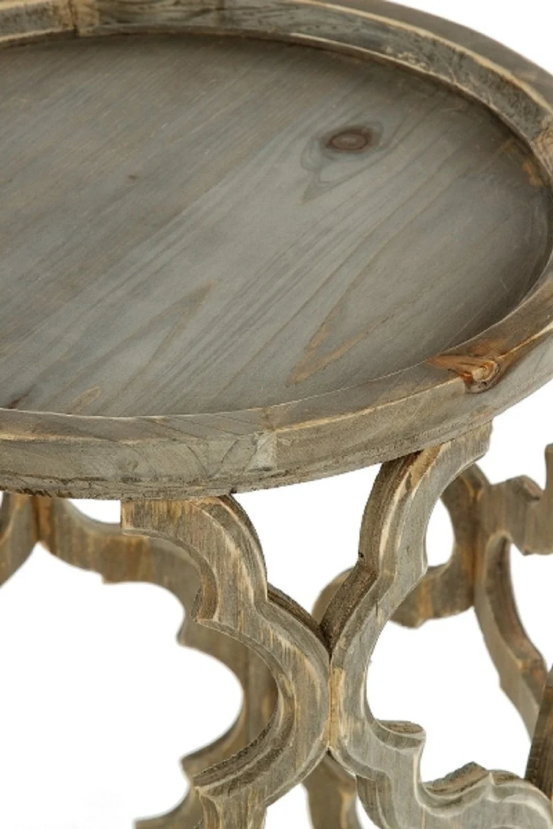 Casa Padrino Designer Beistelltisch Braun Ø 40 x H. 54 cm - Moderner Runder Holztisch