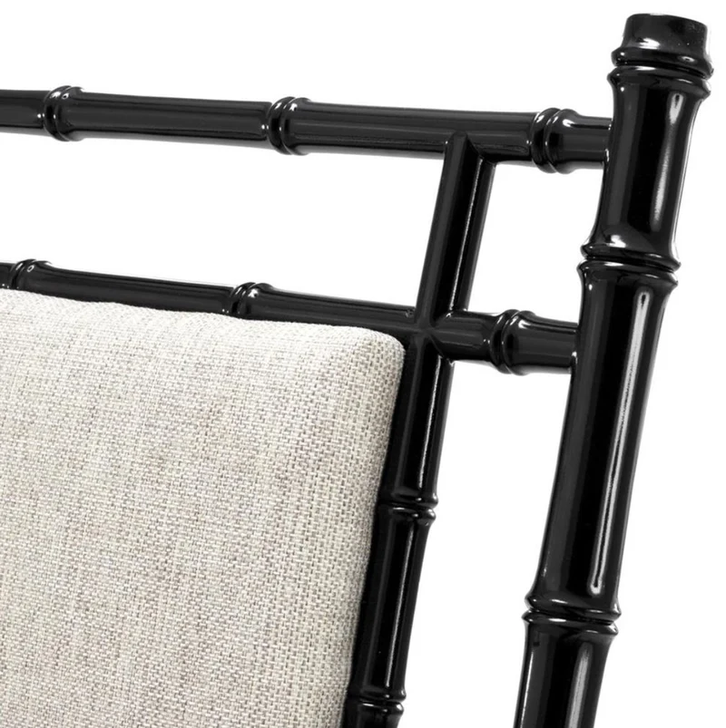 Casa Padrino Luxus Esszimmerstuhl mit Armlehnen Piano Schwarz / Naturfarben 63 x 65 x H. 94 cm - Esszimmer & Wintergarten Möbel