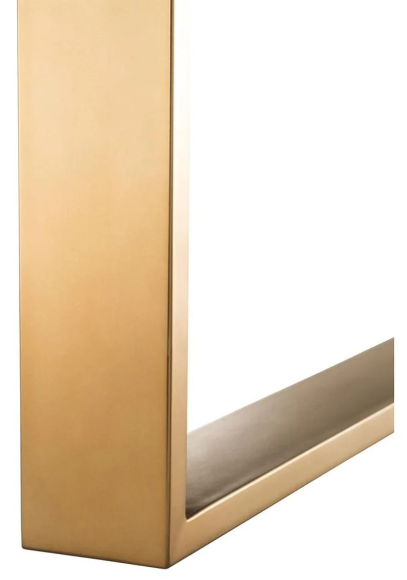 Casa Padrino Luxus Edelstahl Esstisch mit Eichenfurnier Tischplatte Dunkelbraun / Messing 230 x 100 x H. 75,5 cm - Luxus Qualität