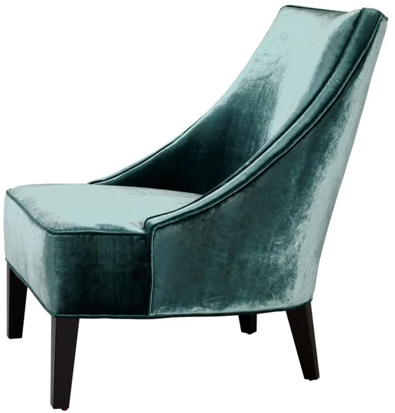 Casa Padrino Luxus Sessel Ägäisches Grün / Schwarz 70 x 88 x H. 85 cm - Hotel Möbel