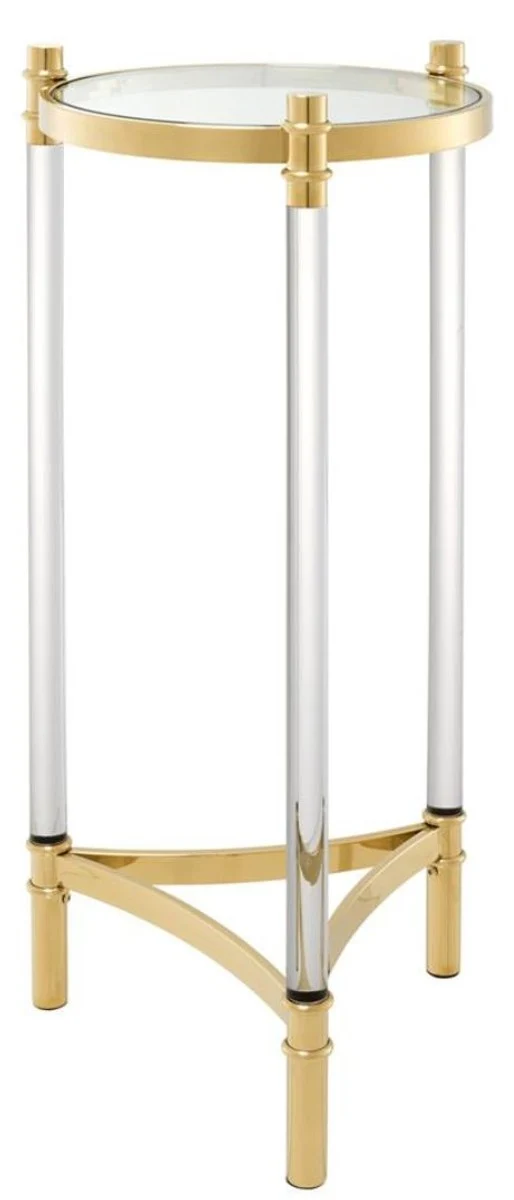 Casa Padrino Beistelltisch / Blumentisch Gold Ø 41 x H. 90,5 cm - Luxus Qualität