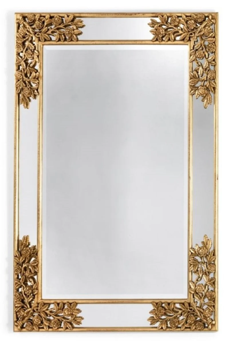 Casa Padrino Luxus Barock Spiegel Antik Gold - Prunkvoller Barockstil Massivholz Wandspiegel - Luxus Möbel im Barockstil - Made in Italy - Barock Interior
