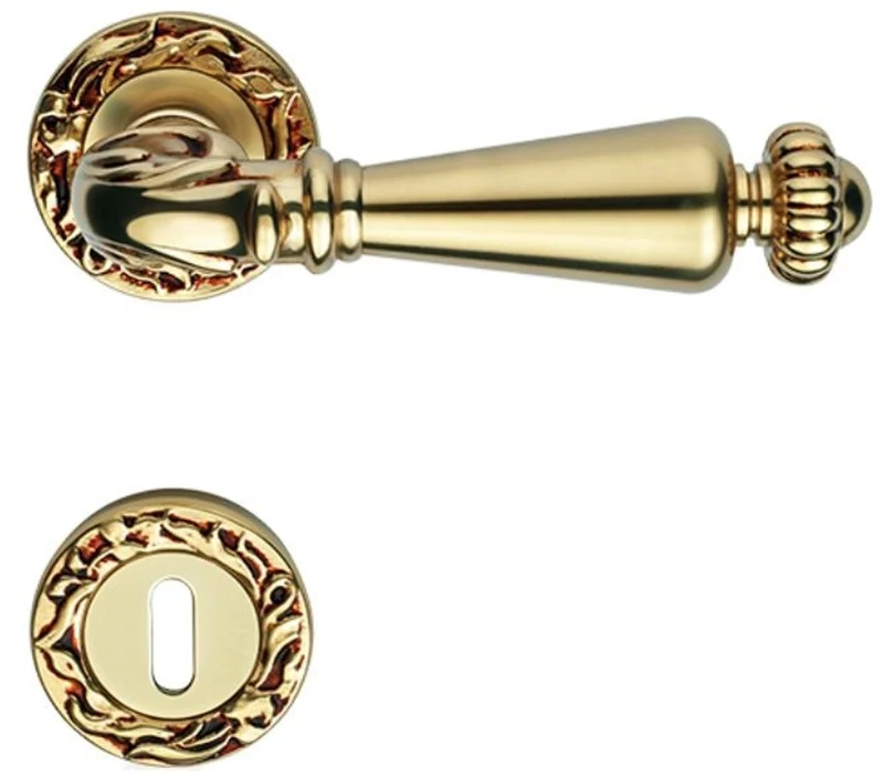 Casa Padrino Barock Türgriff Set Französisches Gold 14,2 x H. 5,3 cm - Barockmöbel