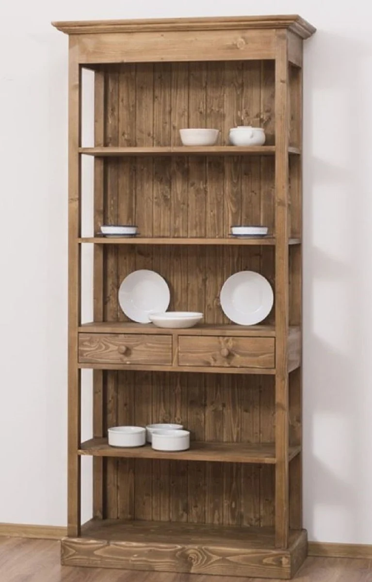 Casa Padrino Landhausstil Schrank Braun 91 x 39 x H. 197 cm - Landhausstil Massivholz Esszimmer Schrank - Landhausstil Massivholz Möbel