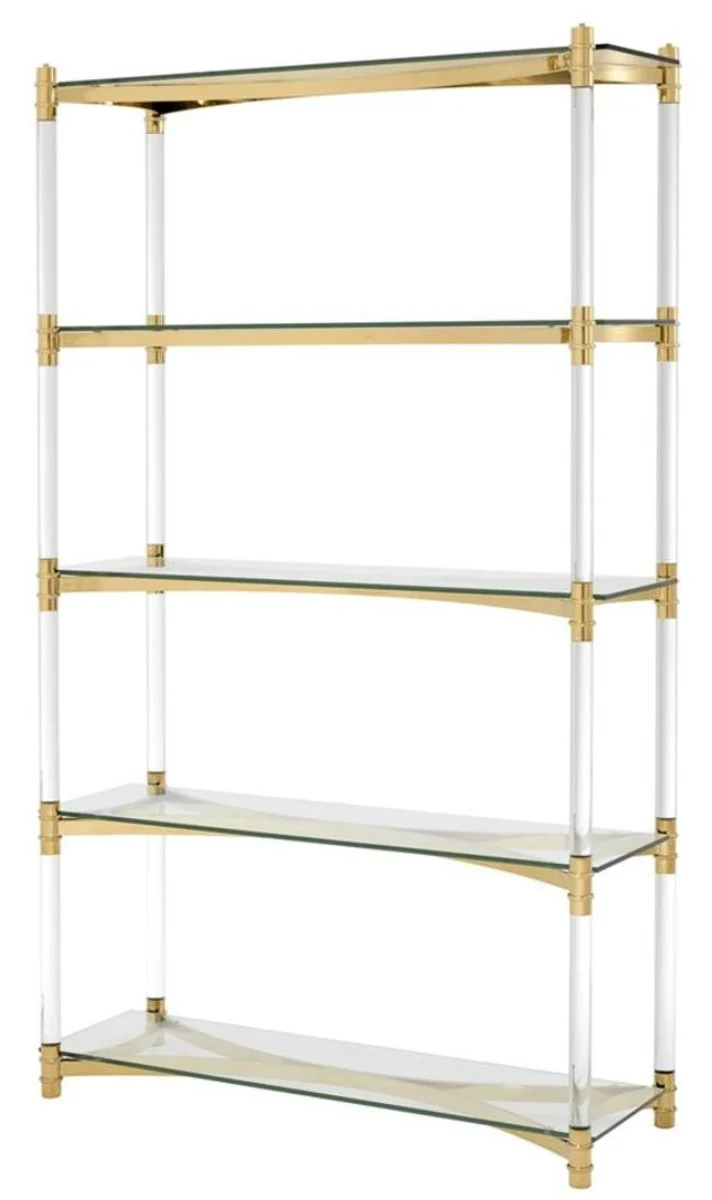 Casa Padrino Wohnzimmerschrank / Regalschrank Gold 117 x 41 x H. 200 cm - Luxus Möbel