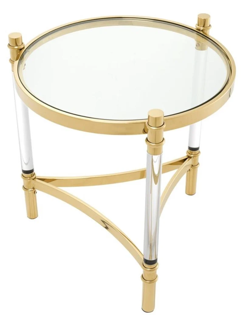 Casa Padrino Wohnzimmer Beistelltisch Gold Ø 50 x H. 55 cm - Luxus Kollektion