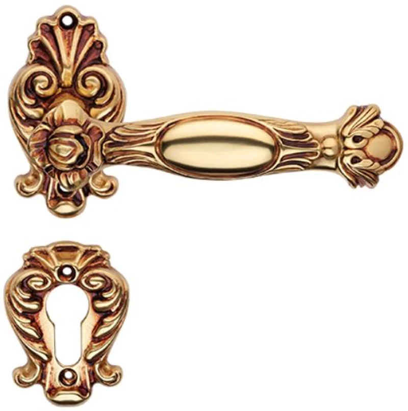 Casa Padrino Barock Türklinken Set Französisches Gold 15 x H. 8,2 cm - Barock Deko Accessoires