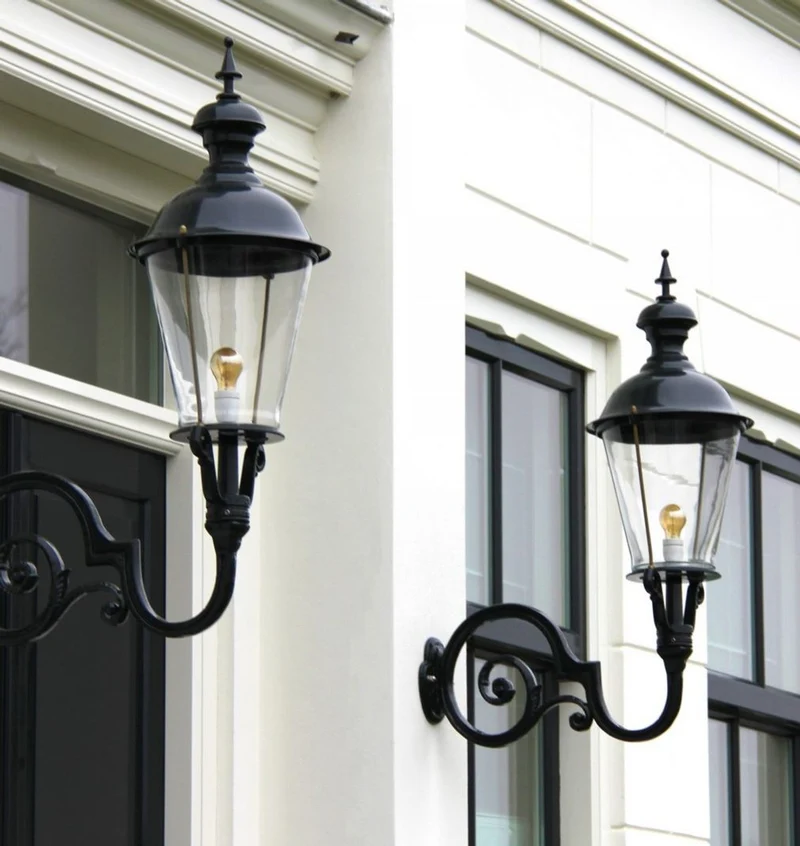 Casa Padrino Jugendstil Außenwandleuchte / Außenlampe Schwarz 37 x 76 x H. 105 cm - Luxus Qualität