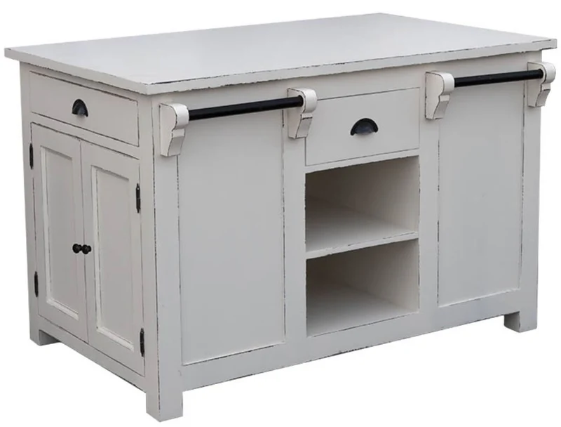 Casa Padrino Landhausstil Kücheninsel Antik Weiß 135 x 85 x H. 90 cm - Shabby Chic Küchenmöbel