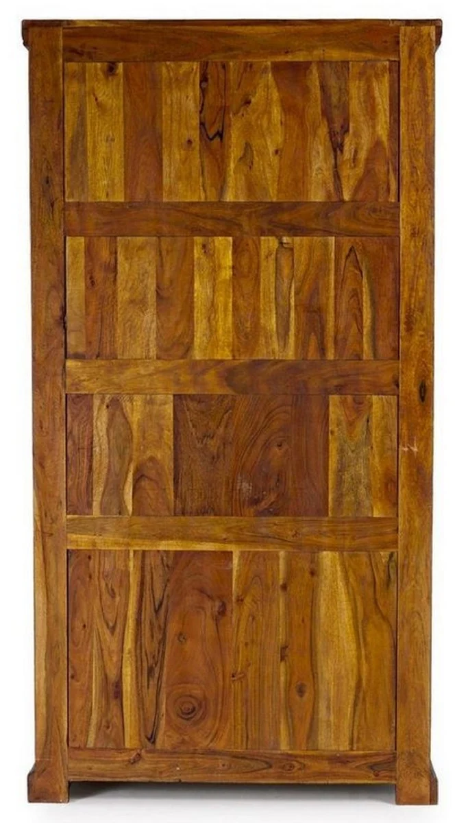 Casa Padrino Landhausstil Bücherschrank Braun / Naturfarben 100 x 35 x H. 185 cm - Massivholz Schrank - Regalschrank - Wohnzimmerschrank - Büroschrank - Landhausstil Möbel