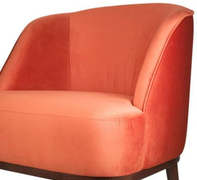 Casa Padrino Lounge Sessel Orange / Braun 66 x 66 x H. 70 cm - Luxus Kollektion