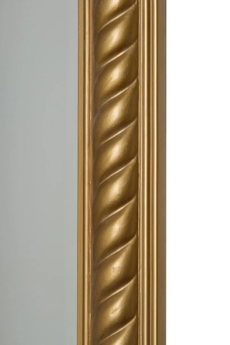 Casa Padrino Barock Standspiegel Gold mit wunderschönem antik-goldenem Kordelrahmen H. 180 cm - Handgefertigt