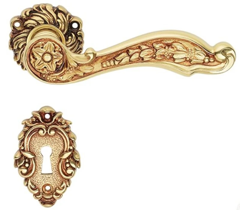 Casa Padrino Jugendstil Türgriff Set Französisches Gold 15,4 x H. 5,4 cm - Barock & Jugendstil Accessoires