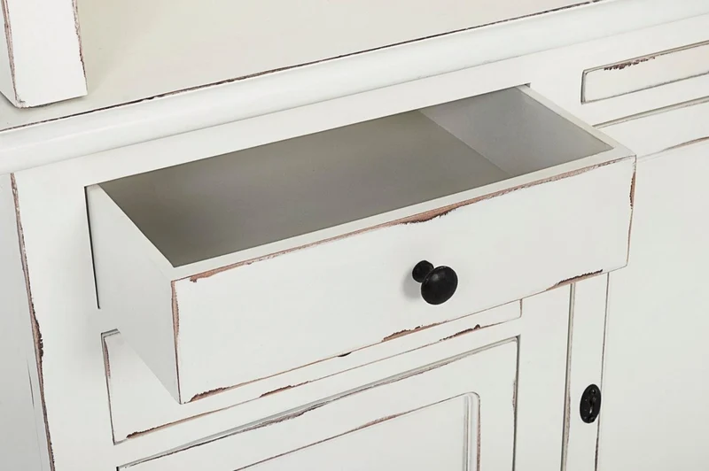 Casa Padrino Landhausstil Schrank mit Leiter Antik Weiß 143,5 x 40,6 x H. 233,7 cm - Bücherschrank - Regalschrank - Wohnzimmerschrank - Büroschrank - Landhausstil Möbel