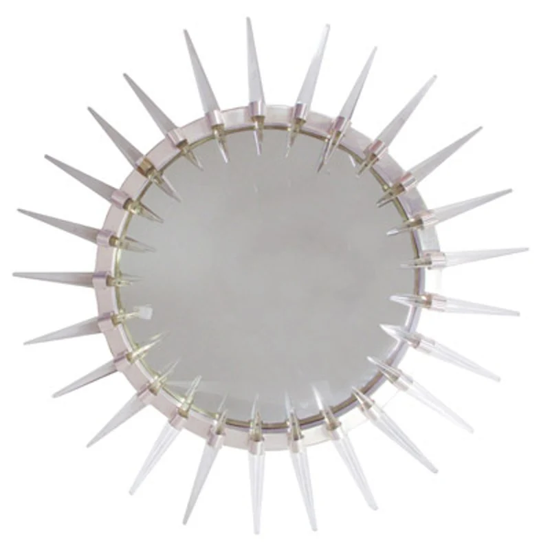Casa Padrino Luxus Art - Deco Spiegel Silber Ø 80 cm - Wandspiegel - Wohnzimmer Dekoration