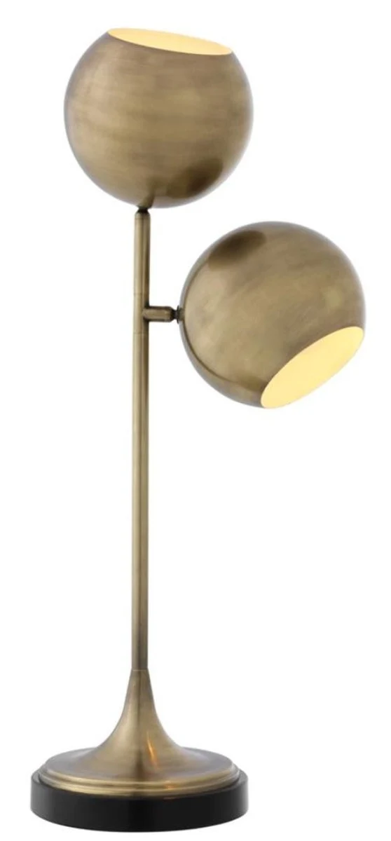 Casa Padrino Tischleuchte Antik Messing / Schwarz Ø 32 x H. 74 cm - Luxus Qualität
