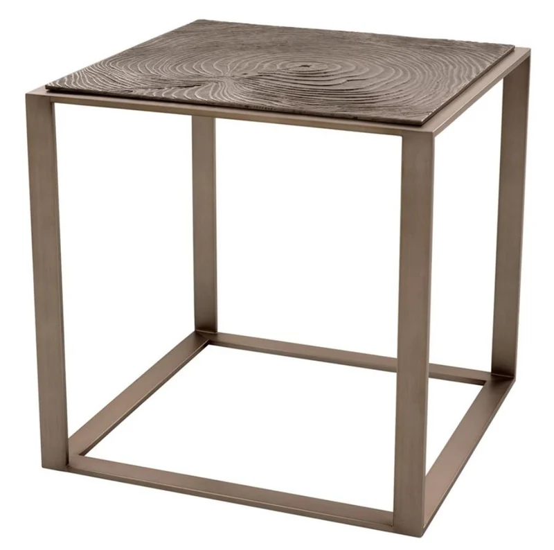 Casa Padrino Luxus Beistelltisch Rosa-Bronze 56 x 56 x H. 55,5 cm - Hotel Möbel