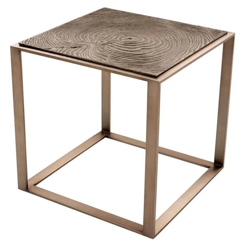 Casa Padrino Luxus Beistelltisch Rosa-Bronze 56 x 56 x H. 55,5 cm - Hotel Möbel