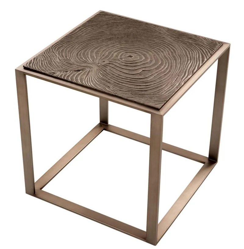 Casa Padrino Luxus Beistelltisch Rosa-Bronze 56 x 56 x H. 55,5 cm - Hotel Möbel