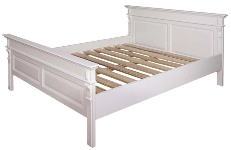 Casa Padrino Landhausstil Bett Weiß - Verschiedene Größen - Massivholz Schlafzimmermöbel