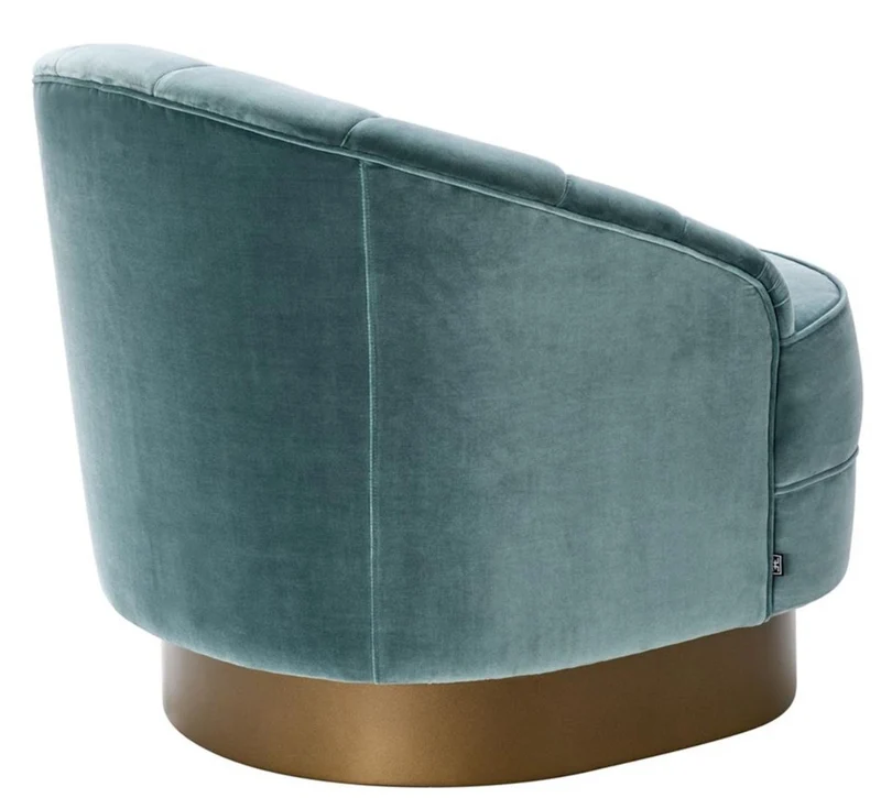 Casa Padrino Luxus Sessel Dunkeltürkis / Mattgold 74 x 85 x H. 73 cm - Hotel Möbel