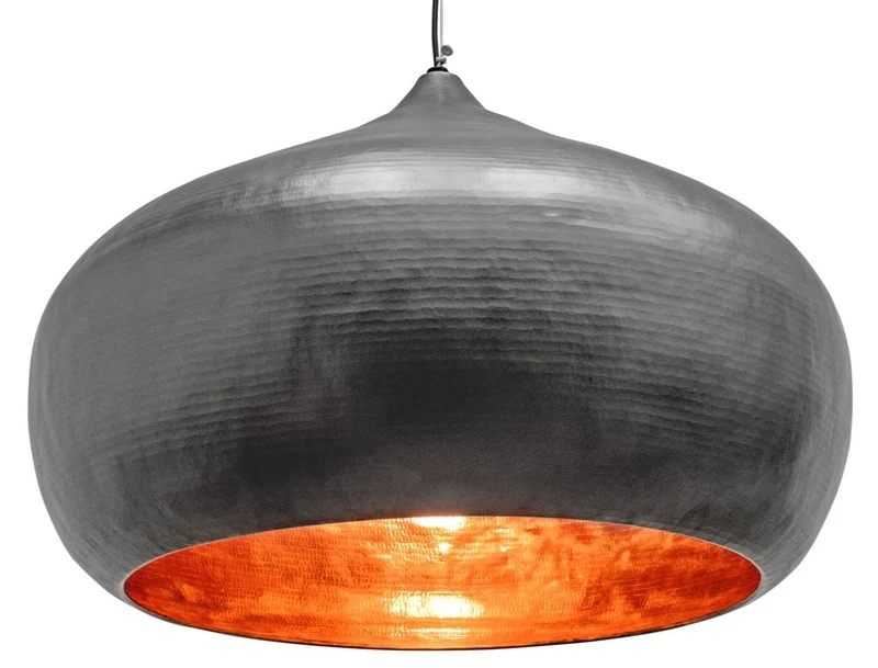 Casa Padrino Luxus Hängeleuchte Grau Ø 85 x H. 60 cm - Moderne Pendelleuchte im Industrie Design