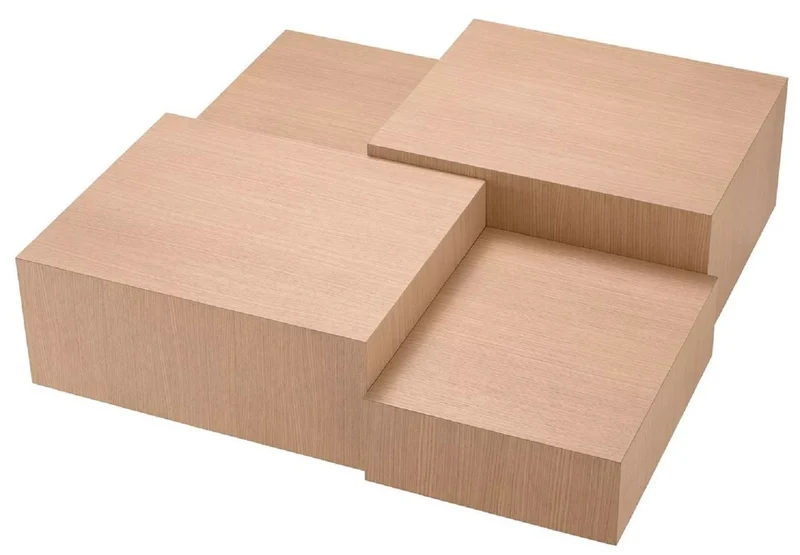 Casa Padrino Luxus Couchtisch Naturfarben / Bronze 114 x 114 x H. 40 cm - Quadratischer Wohnzimmertisch - Wohnzimmer Möbel - Massivholz Möbel - Luxus Möbel - Luxus Einrichtung