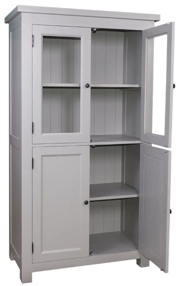 Casa Padrino Landhausstil Küchenschrank mit 4 Türen Grau 100 x 50 x H. 180 cm - Küchenmöbel